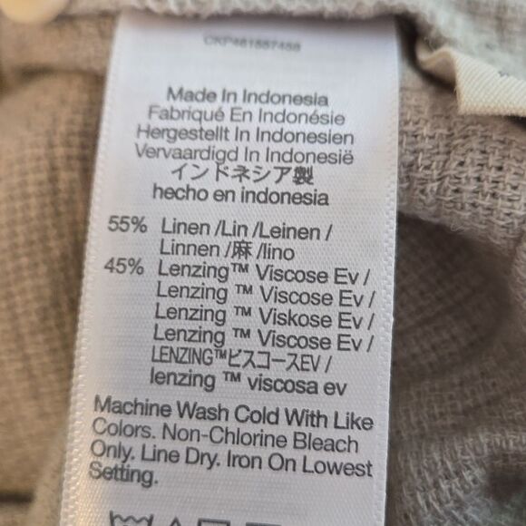 Madewell Light Sage Green Linen Blend Button-Up Short Sleeve Shirt - Picture 7 of 7